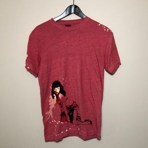 Vintage Dragonfly Betty Page graphic tee
